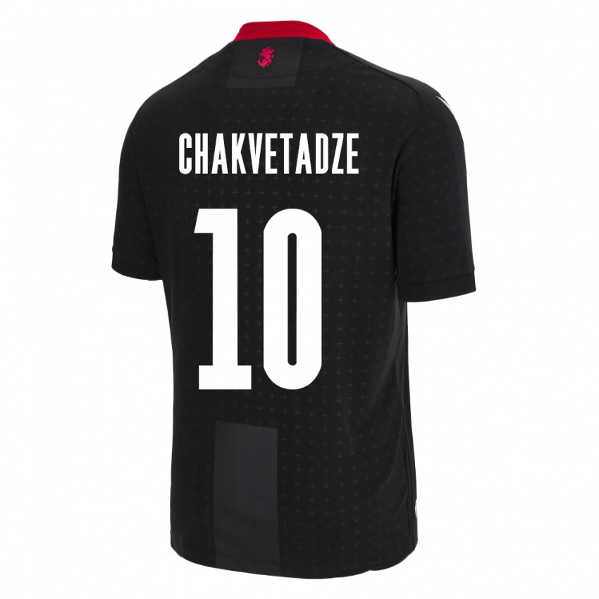 Kinder Georgien Giorgi Chakvetadze #10 Schwarz Auswärtstrikot Trikot 24-26 T-Shirt Schweiz