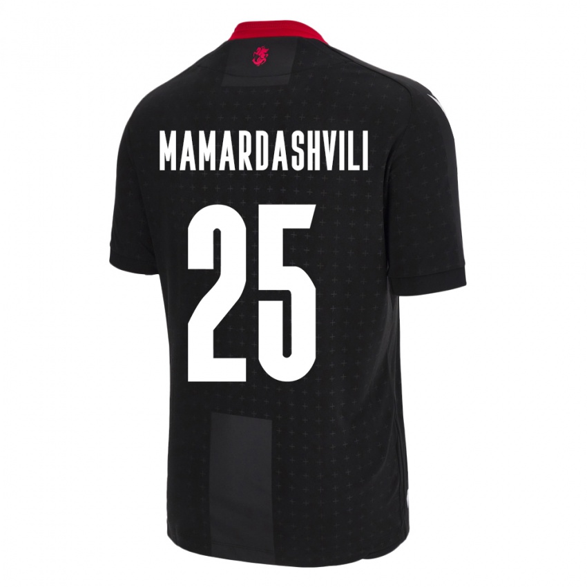 Kinder Georgien Giorgi Mamardashvili #25 Schwarz Auswärtstrikot Trikot 24-26 T-Shirt Schweiz