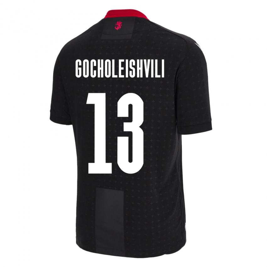 Kinder Georgien Giorgi Gocholeishvili #13 Schwarz Auswärtstrikot Trikot 24-26 T-Shirt Schweiz