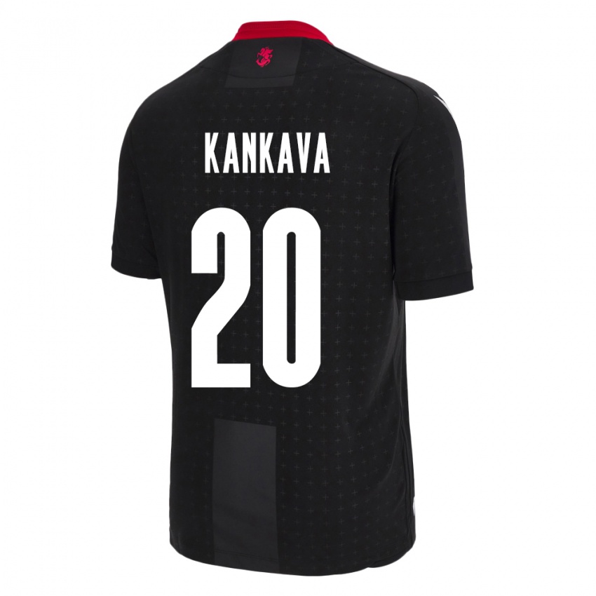 Kinder Georgien Jaba Kankava #20 Schwarz Auswärtstrikot Trikot 24-26 T-Shirt Schweiz
