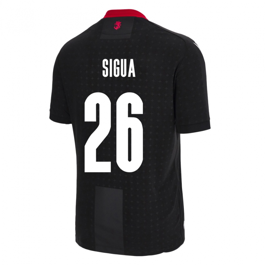 Kinder Georgien Gabriel Sigua #26 Schwarz Auswärtstrikot Trikot 24-26 T-Shirt Schweiz