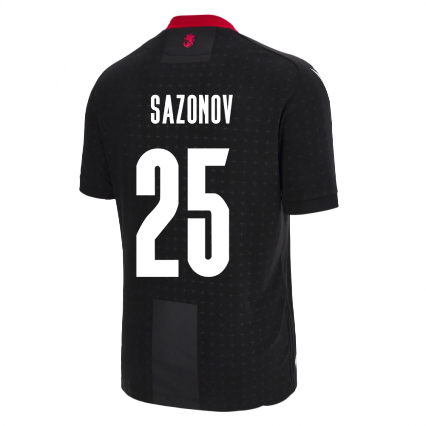 Kinder Georgien Saba Sazonov #25 Schwarz Auswärtstrikot Trikot 24-26 T-Shirt Schweiz