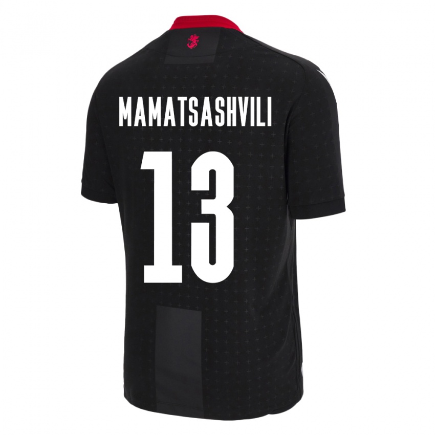 Kinder Georgien Saba Mamatsashvili #13 Schwarz Auswärtstrikot Trikot 24-26 T-Shirt Schweiz