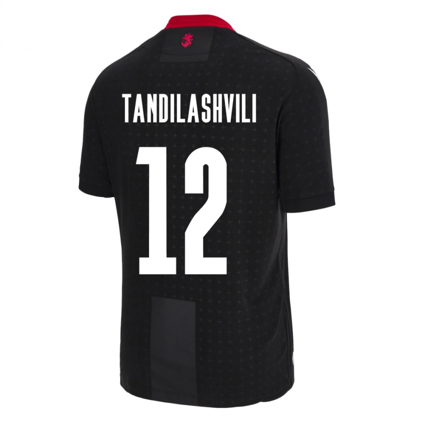 Kinder Georgien Levan Tandilashvili #12 Schwarz Auswärtstrikot Trikot 24-26 T-Shirt Schweiz