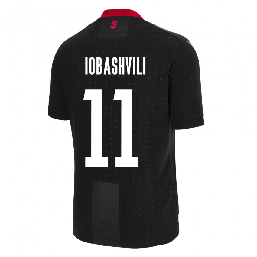 Kinder Georgien Jaduli Iobashvili #11 Schwarz Auswärtstrikot Trikot 24-26 T-Shirt Schweiz