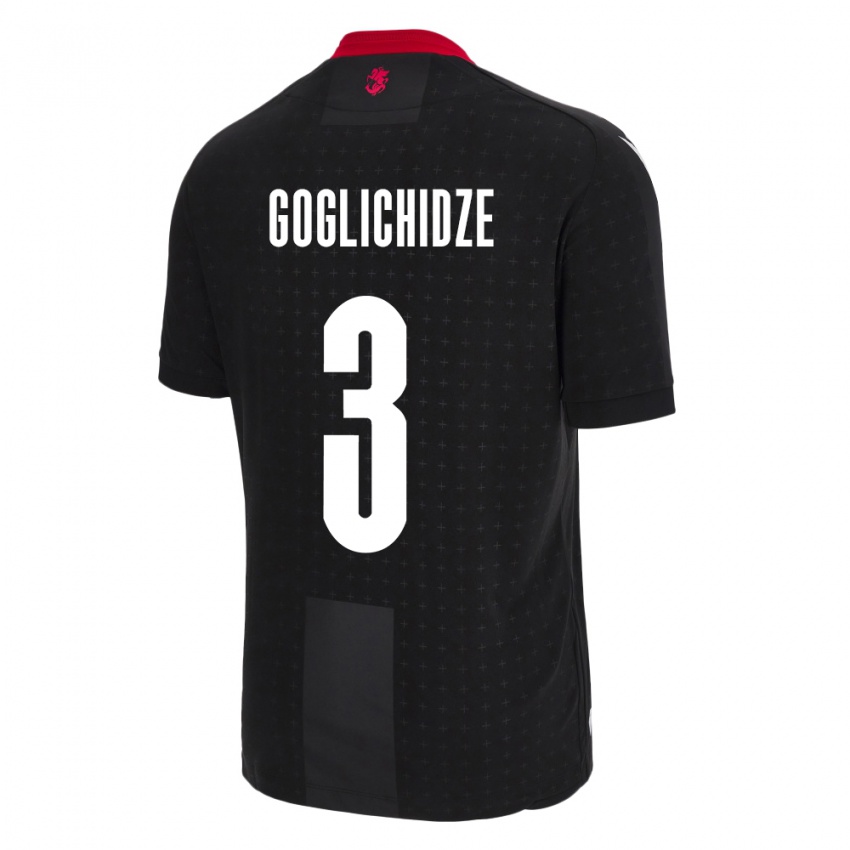 Kinder Georgien Saba Goglichidze #3 Schwarz Auswärtstrikot Trikot 24-26 T-Shirt Schweiz