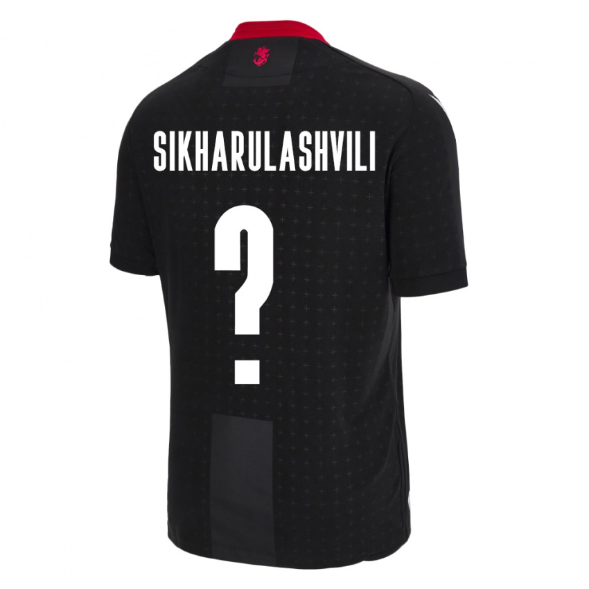 Kinder Georgien Nika Sikharulashvili #0 Schwarz Auswärtstrikot Trikot 24-26 T-Shirt Schweiz