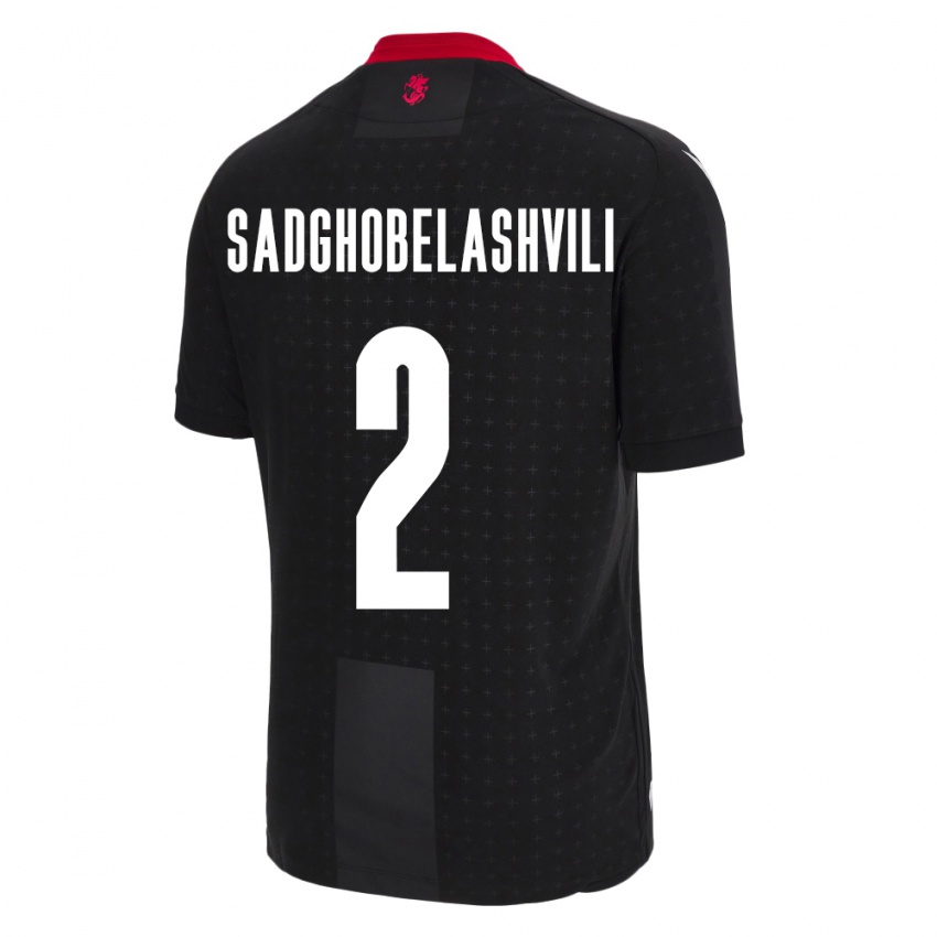 Kinder Georgien Gela Sadghobelashvili #2 Schwarz Auswärtstrikot Trikot 24-26 T-Shirt Schweiz