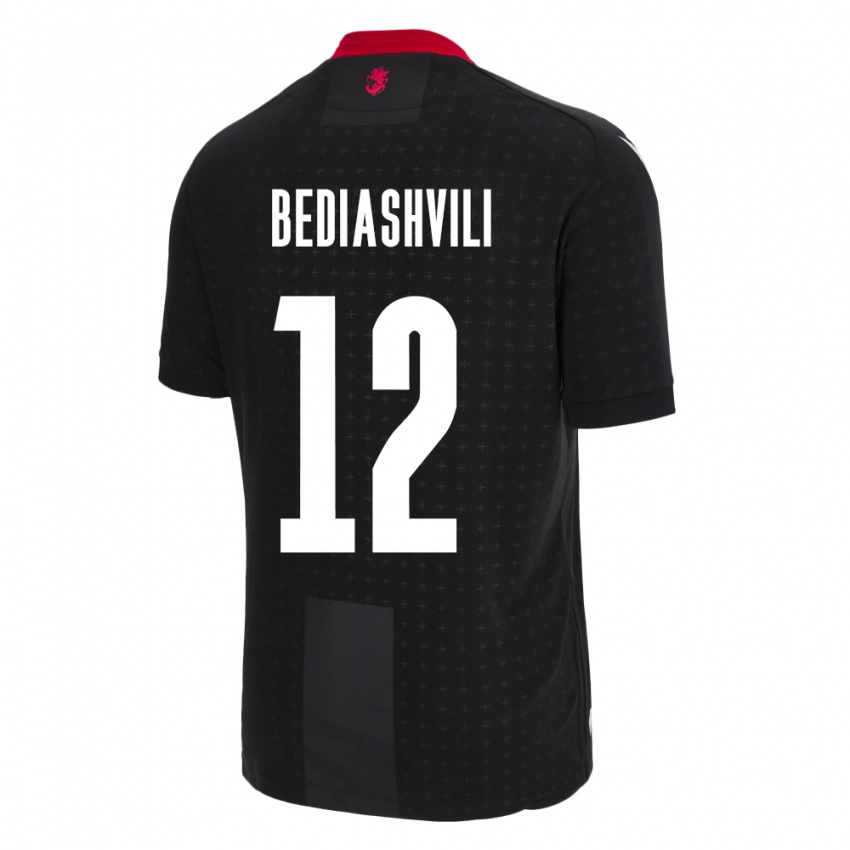 Kinder Georgien Giorgi Bediashvili #12 Schwarz Auswärtstrikot Trikot 24-26 T-Shirt Schweiz