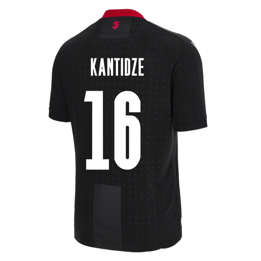 Kinder Georgien Nikoloz Kantidze #16 Schwarz Auswärtstrikot Trikot 24-26 T-Shirt Schweiz