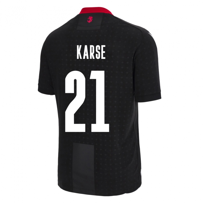 Kinder Georgien Karse #21 Schwarz Auswärtstrikot Trikot 24-26 T-Shirt Schweiz