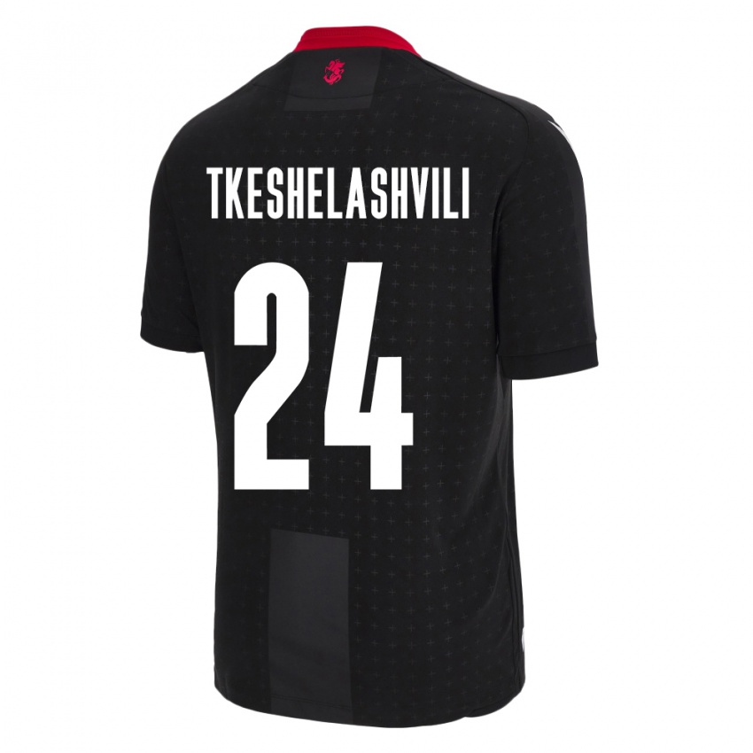 Kinder Georgien Amiran Tkeshelashvili #24 Schwarz Auswärtstrikot Trikot 24-26 T-Shirt Schweiz