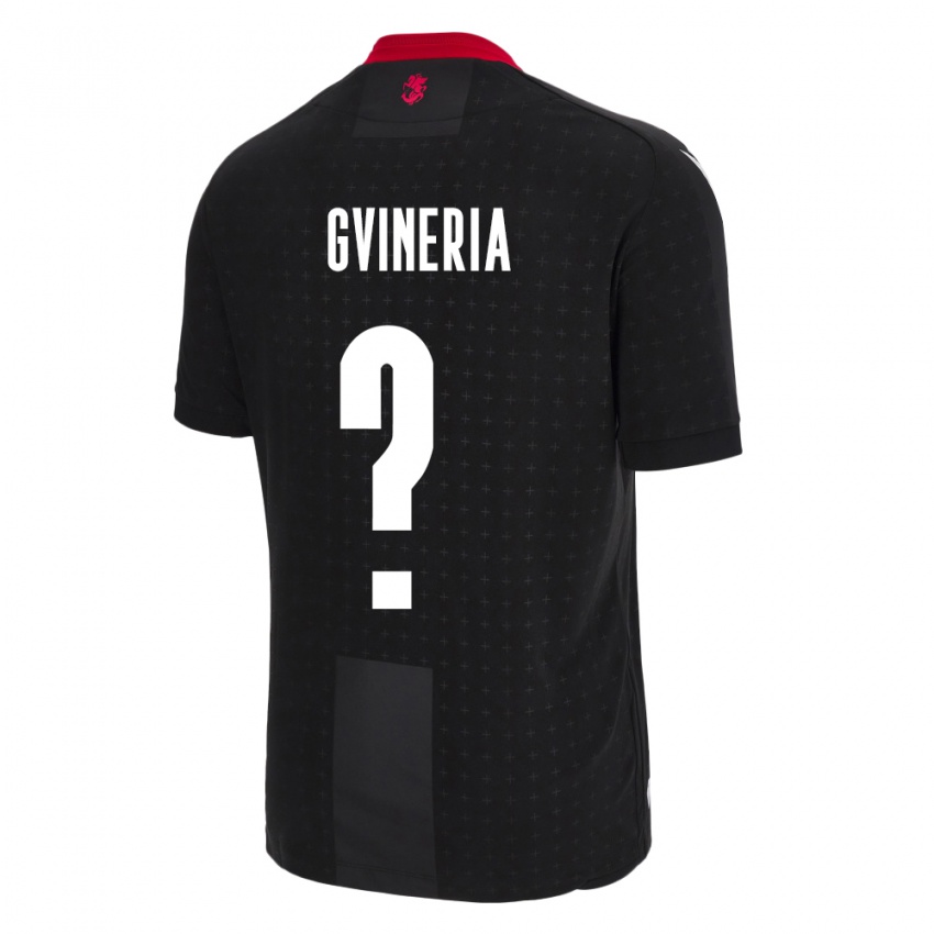 Kinder Georgien Akaki Gvineria #0 Schwarz Auswärtstrikot Trikot 24-26 T-Shirt Schweiz