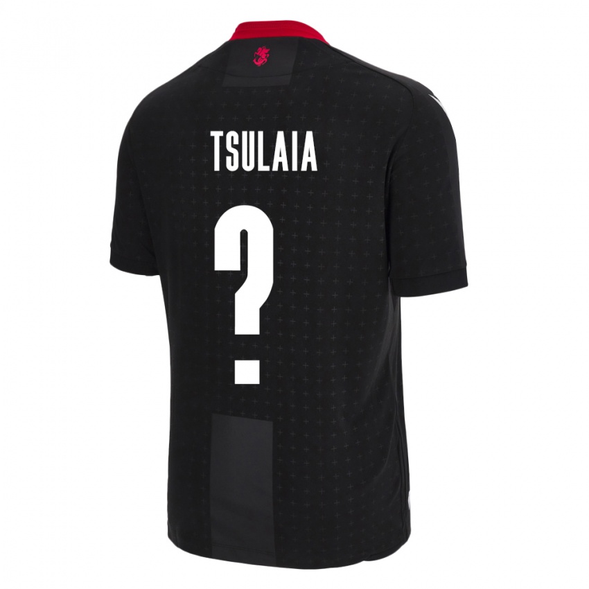 Kinder Georgien Luka Tsulaia #0 Schwarz Auswärtstrikot Trikot 24-26 T-Shirt Schweiz