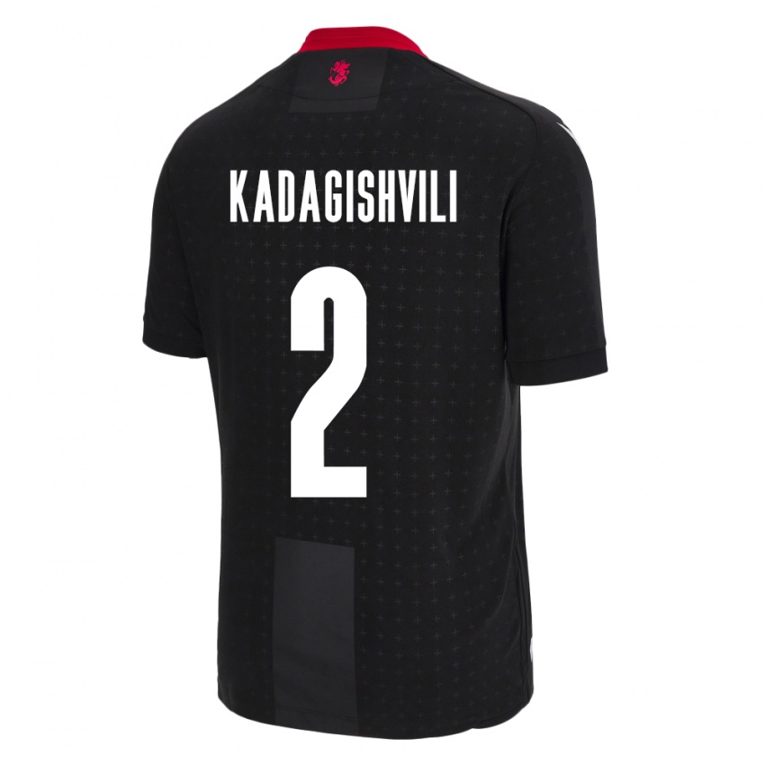 Kinder Georgien Gvantsa Kadagishvili #2 Schwarz Auswärtstrikot Trikot 24-26 T-Shirt Schweiz