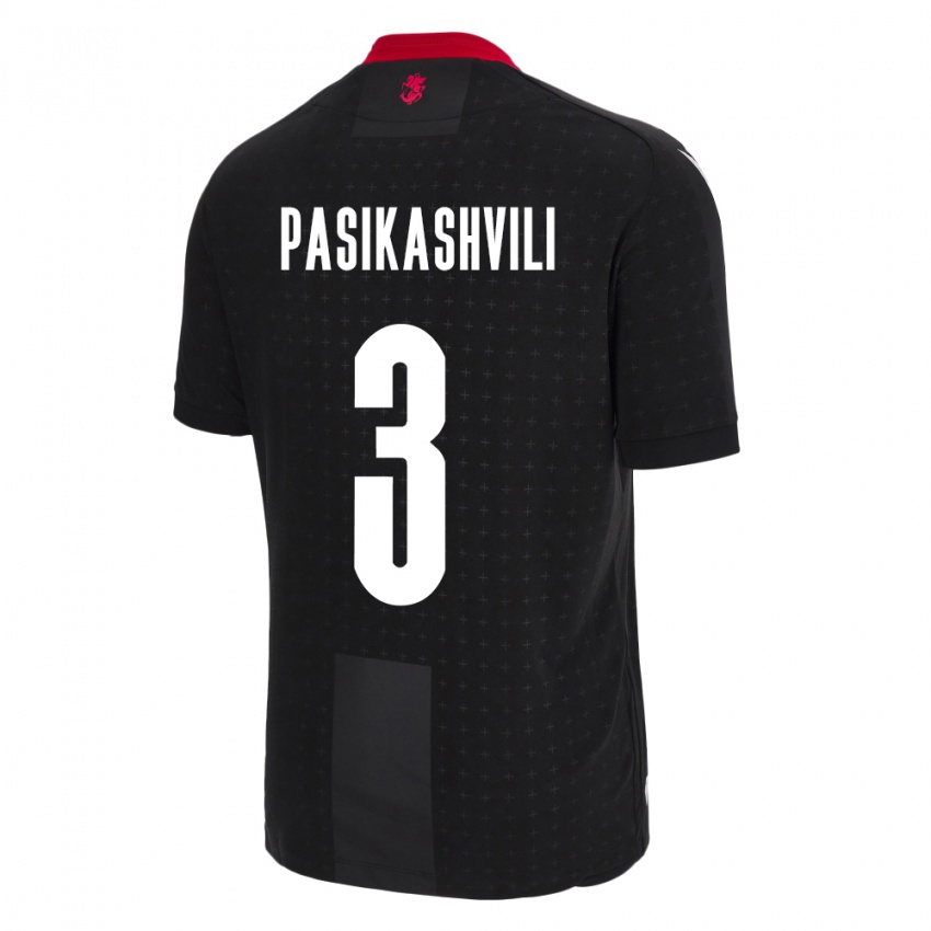 Kinder Georgien Nino Pasikashvili #3 Schwarz Auswärtstrikot Trikot 24-26 T-Shirt Schweiz