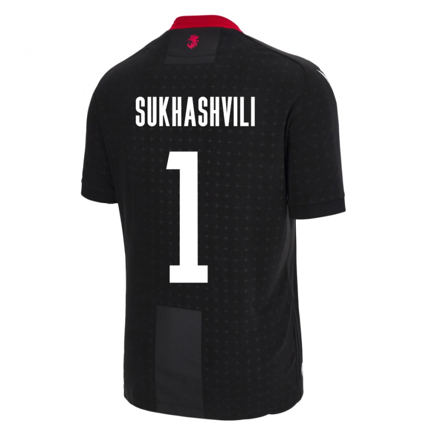 Kinder Georgien Teona Sukhashvili #1 Schwarz Auswärtstrikot Trikot 24-26 T-Shirt Schweiz