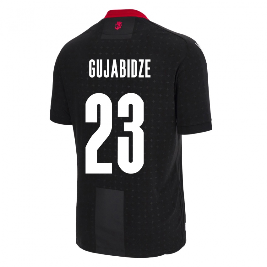 Kinder Georgien Nino Gujabidze #23 Schwarz Auswärtstrikot Trikot 24-26 T-Shirt Schweiz