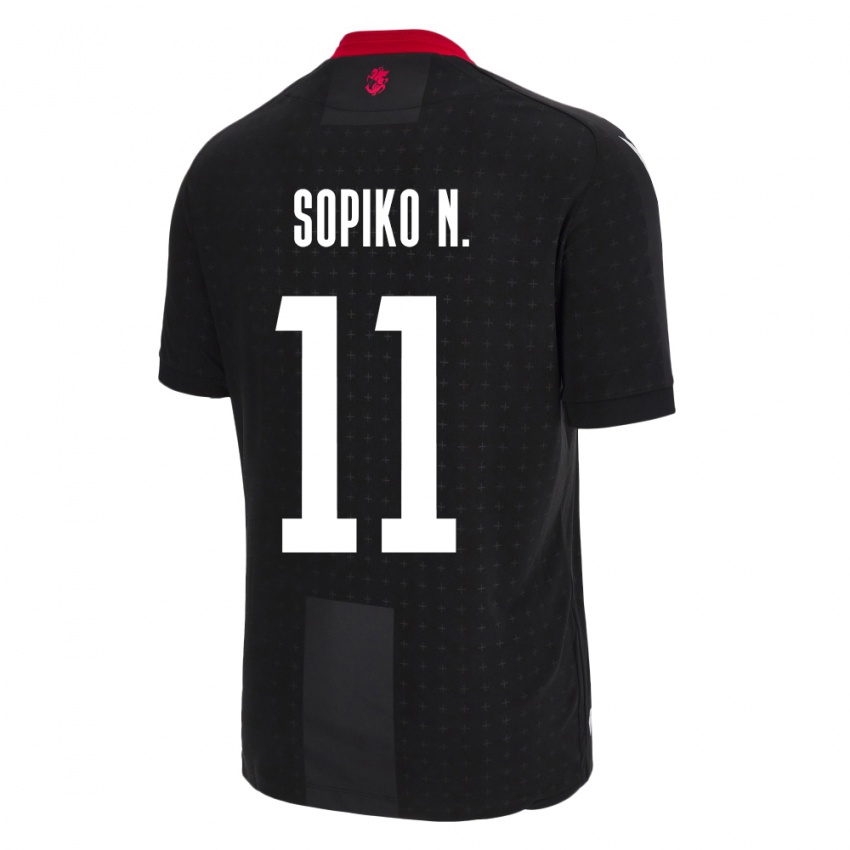 Kinder Georgien Sopiko Narsia #11 Schwarz Auswärtstrikot Trikot 24-26 T-Shirt Schweiz