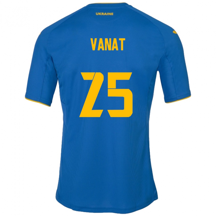 Kinder Ukraine Vladyslav Vanat #25 Blau Auswärtstrikot Trikot 24-26 T-Shirt Schweiz