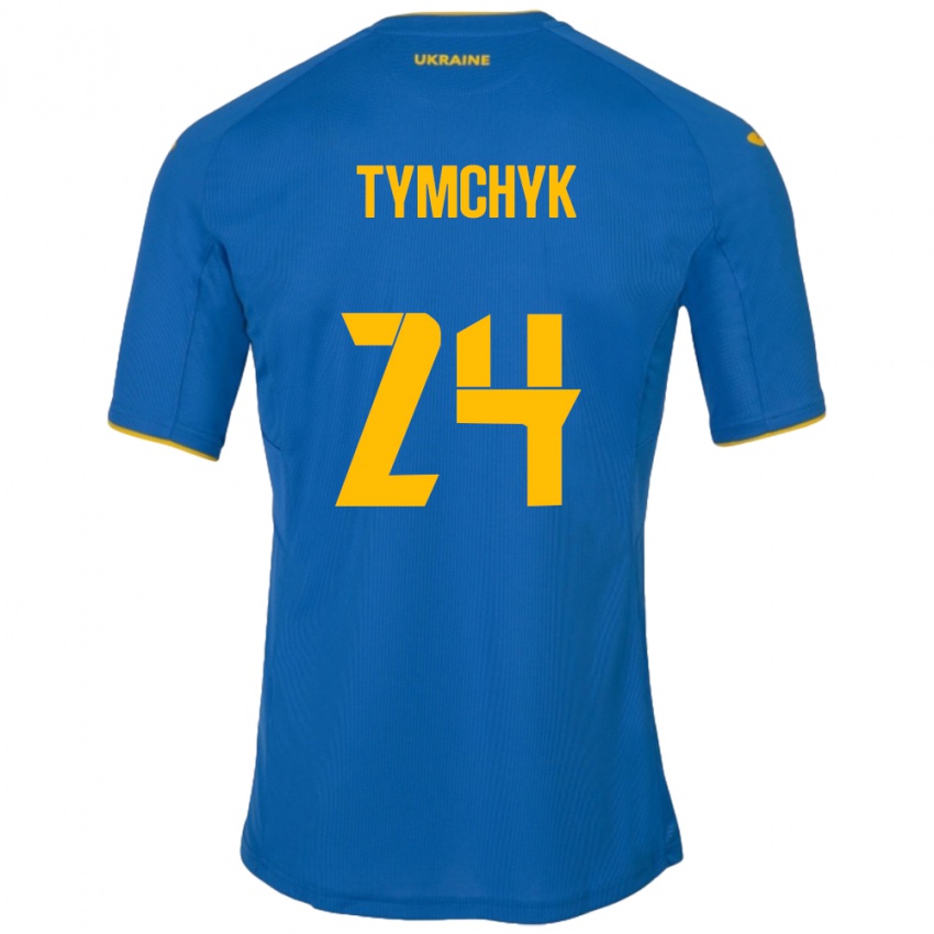 Kinder Ukraine Oleksandr Tymchyk #24 Blau Auswärtstrikot Trikot 24-26 T-Shirt Schweiz