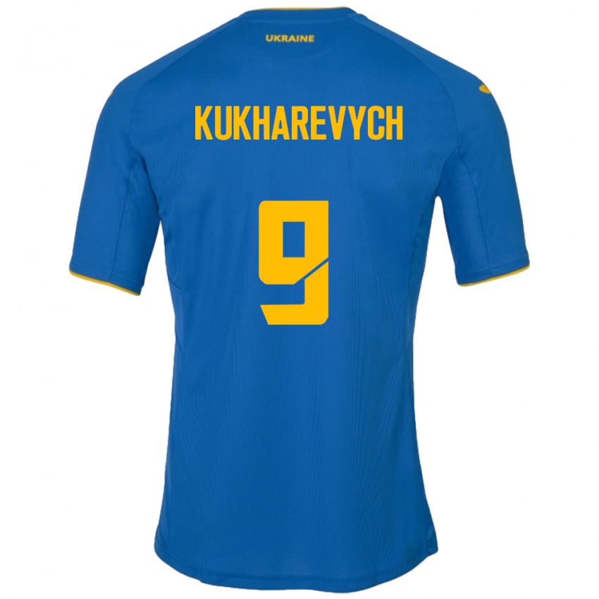 Kinder Ukraine Mykola Kukharevych #9 Blau Auswärtstrikot Trikot 24-26 T-Shirt Schweiz