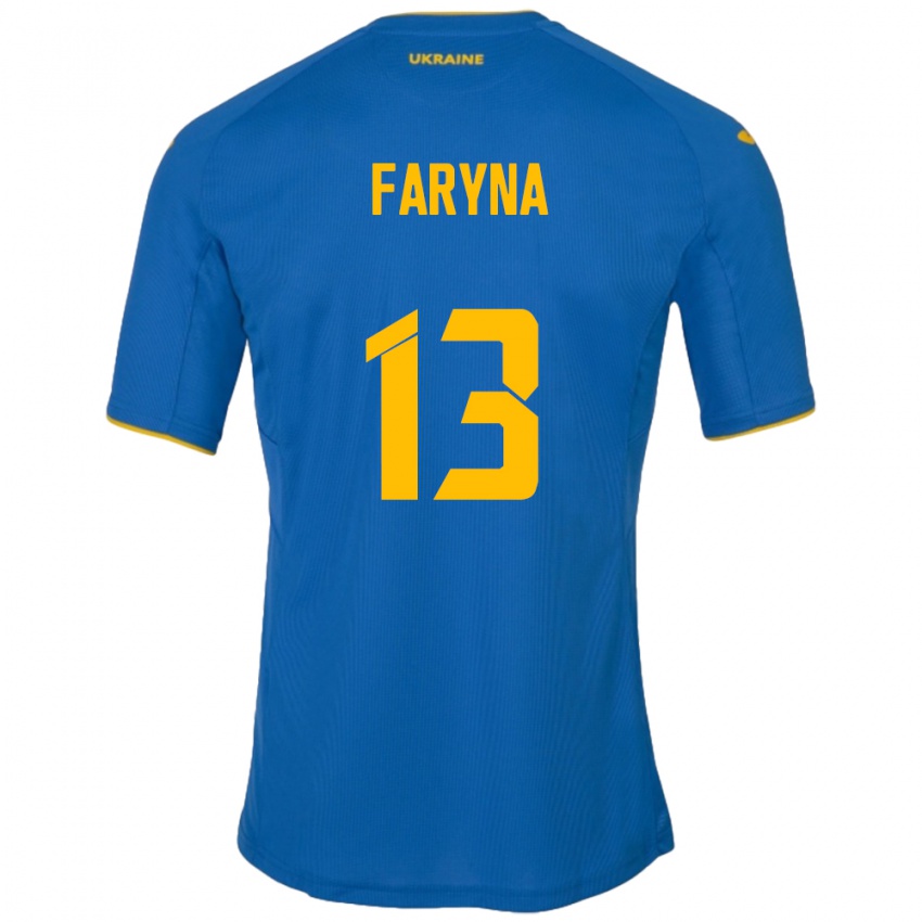 Kinder Ukraine Maryan Faryna #13 Blau Auswärtstrikot Trikot 24-26 T-Shirt Schweiz