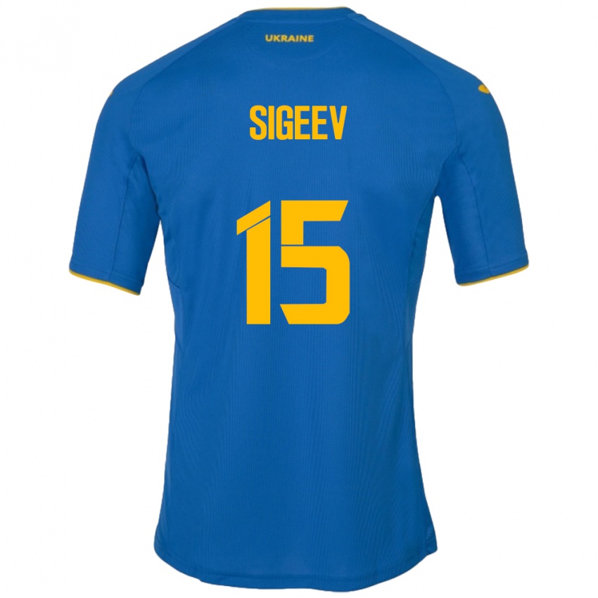 Kinder Ukraine Kyrylo Sigeev #15 Blau Auswärtstrikot Trikot 24-26 T-Shirt Schweiz