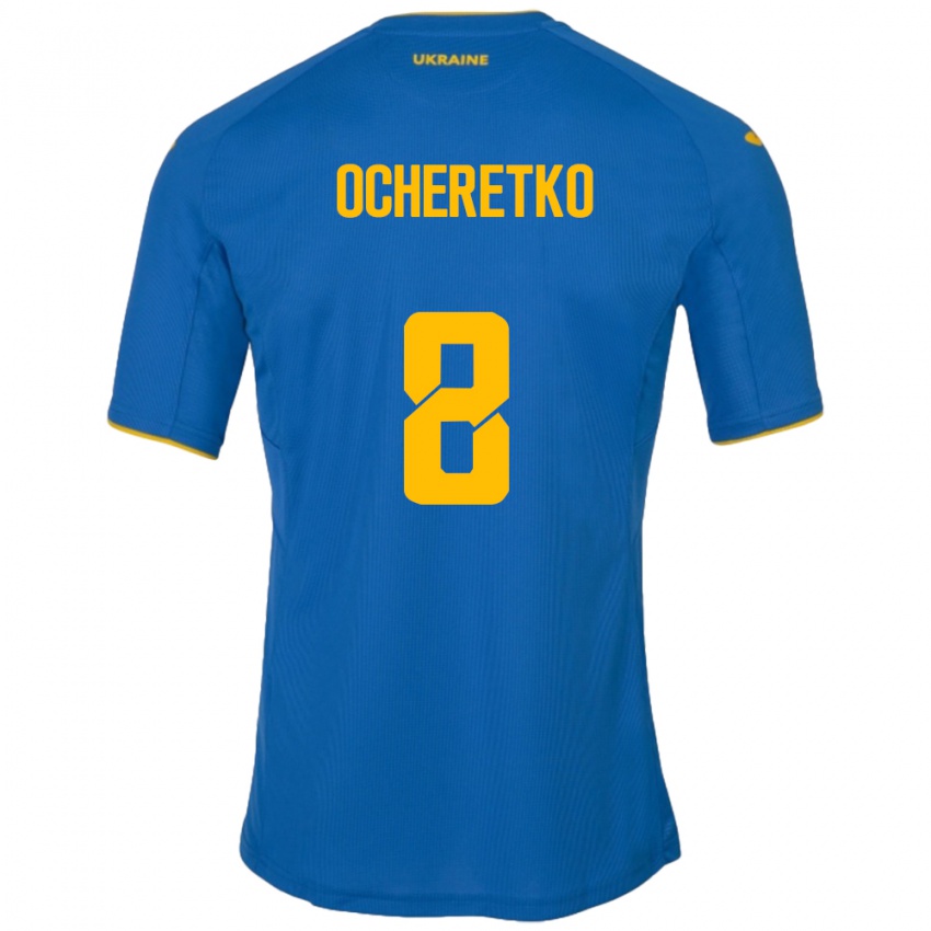 Kinder Ukraine Oleg Ocheretko #8 Blau Auswärtstrikot Trikot 24-26 T-Shirt Schweiz