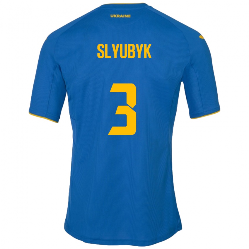 Kinder Ukraine Bogdan Slyubyk #3 Blau Auswärtstrikot Trikot 24-26 T-Shirt Schweiz