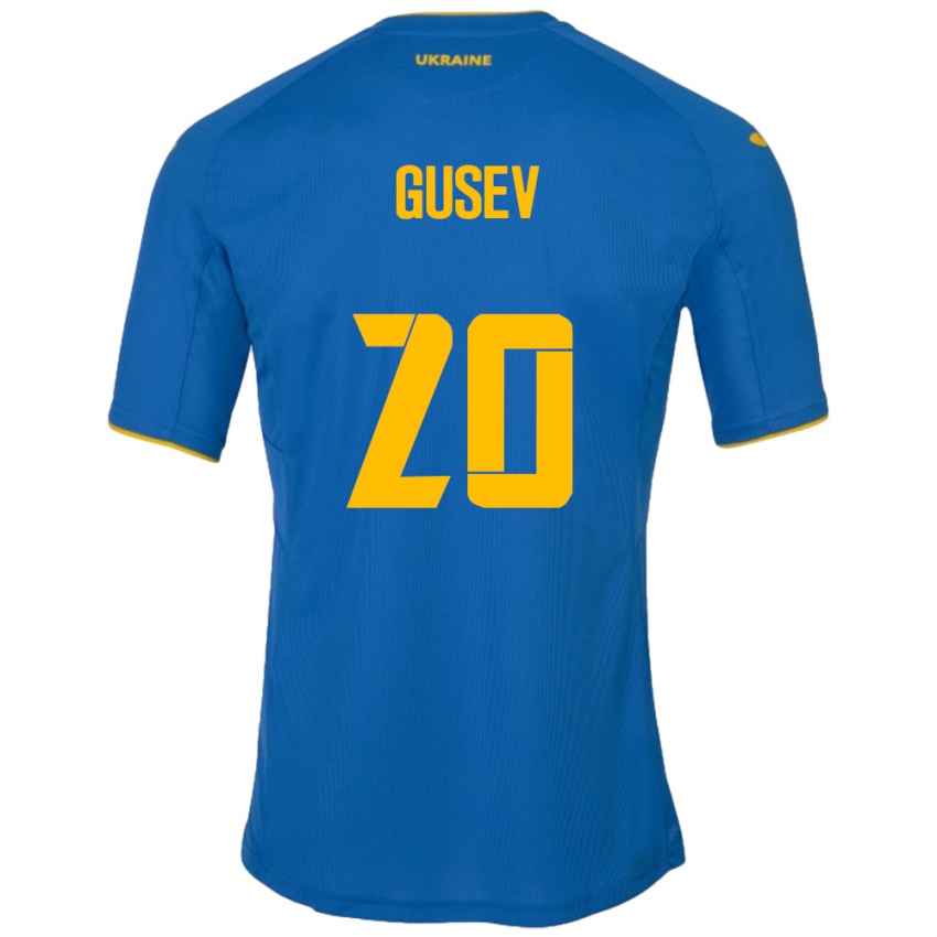 Kinder Ukraine Oleksiy Gusev #20 Blau Auswärtstrikot Trikot 24-26 T-Shirt Schweiz