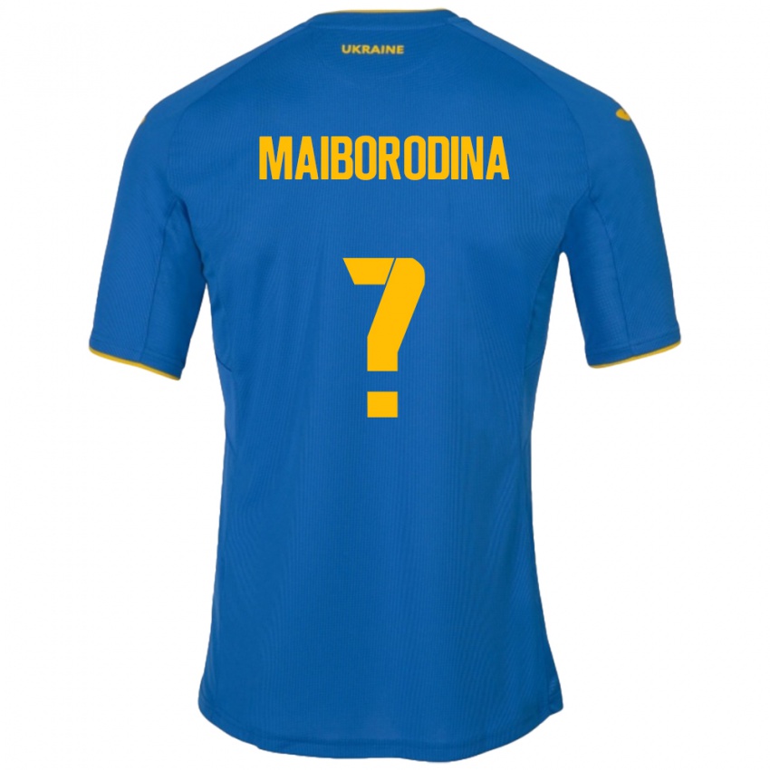 Kinder Ukraine Iryna Maiborodina #0 Blau Auswärtstrikot Trikot 24-26 T-Shirt Schweiz