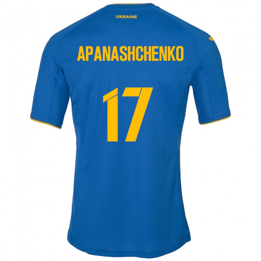 Kinder Ukraine Daryna Apanashchenko #17 Blau Auswärtstrikot Trikot 24-26 T-Shirt Schweiz