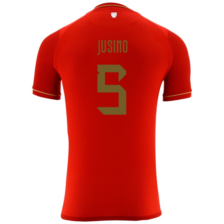 Kinder Bolivien Adrián Jusino #5 Rot Auswärtstrikot Trikot 24-26 T-Shirt Schweiz