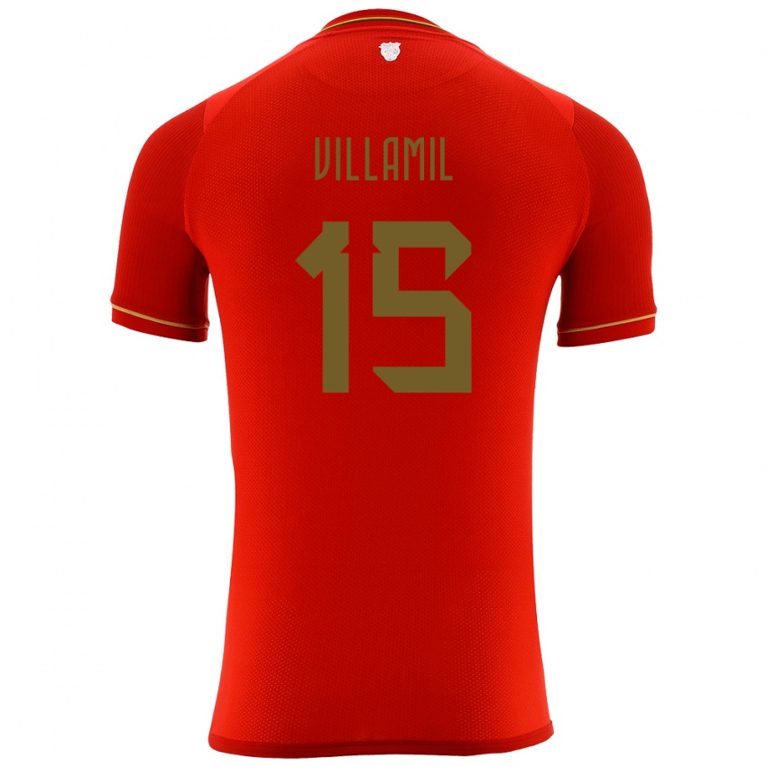 Kinder Bolivien Gabriel Villamíl #15 Rot Auswärtstrikot Trikot 24-26 T-Shirt Schweiz