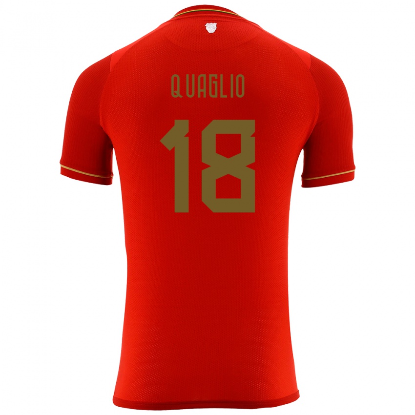 Kinder Bolivien Fabricio Quaglio #18 Rot Auswärtstrikot Trikot 24-26 T-Shirt Schweiz