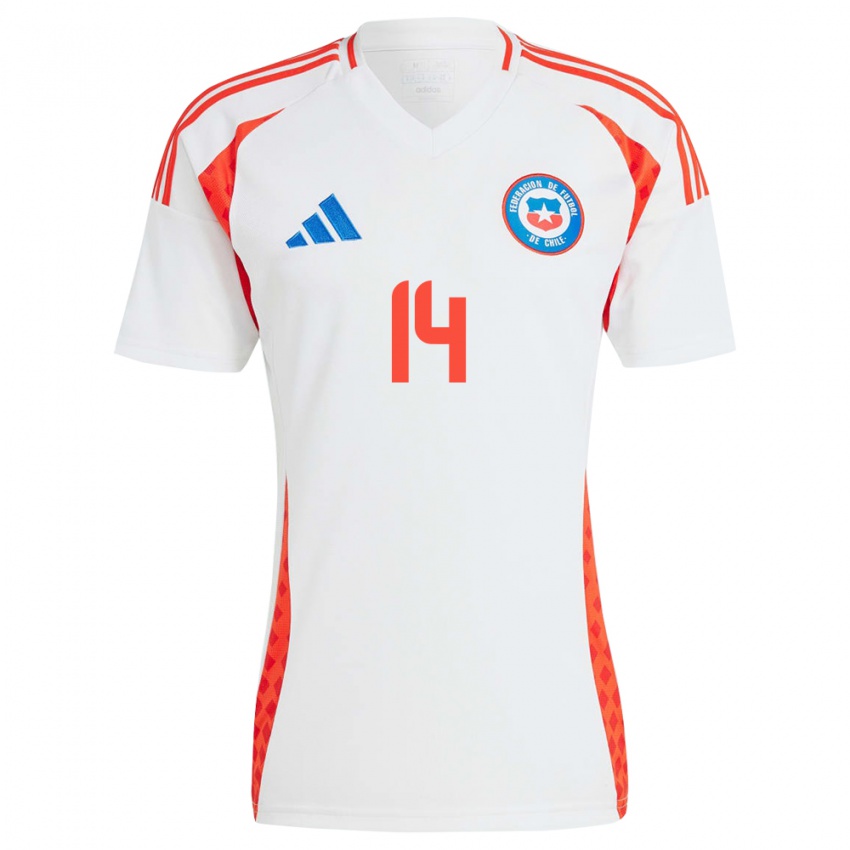 Kinder Chile Javiera Grez #14 Weiß Auswärtstrikot Trikot 24-26 T-Shirt Schweiz