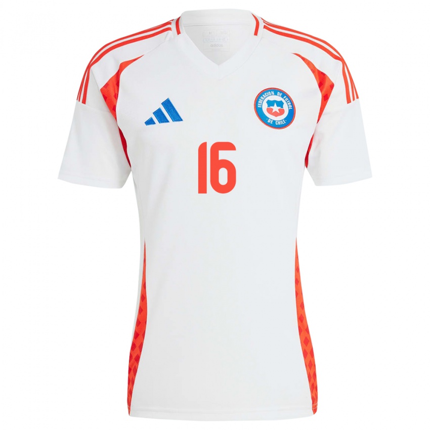 Kinder Chile Isidora Olave #16 Weiß Auswärtstrikot Trikot 24-26 T-Shirt Schweiz