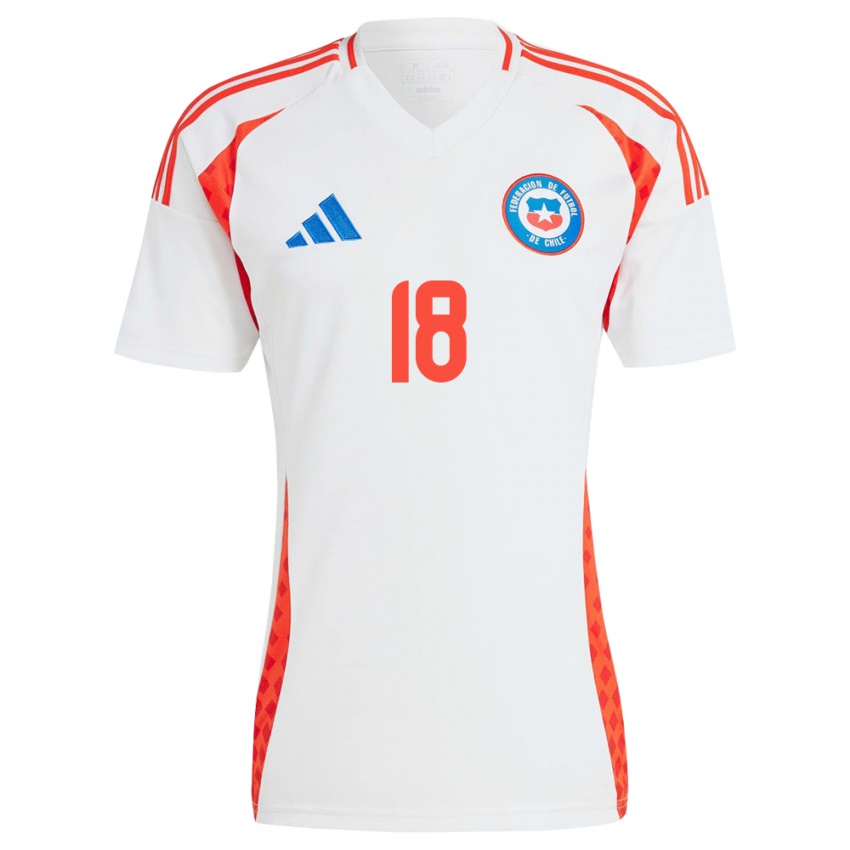 Kinder Chile Camila Sáez #18 Weiß Auswärtstrikot Trikot 24-26 T-Shirt Schweiz