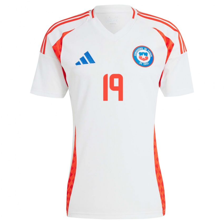 Kinder Chile Valentina Navarrete #19 Weiß Auswärtstrikot Trikot 24-26 T-Shirt Schweiz