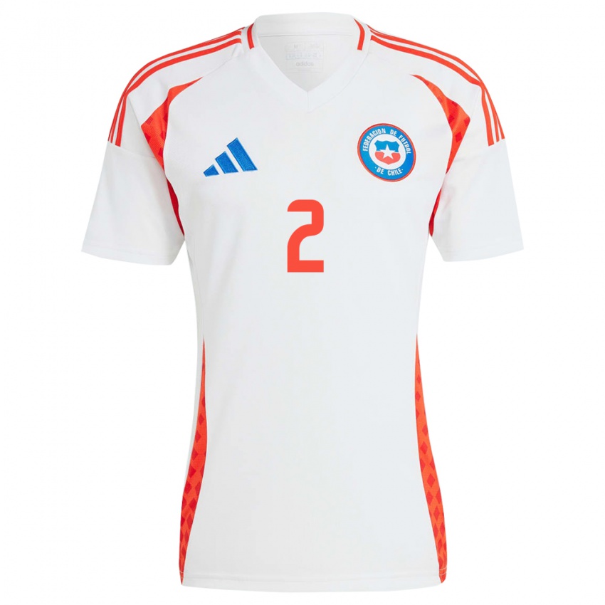 Kinder Chile Michelle Olivares #2 Weiß Auswärtstrikot Trikot 24-26 T-Shirt Schweiz