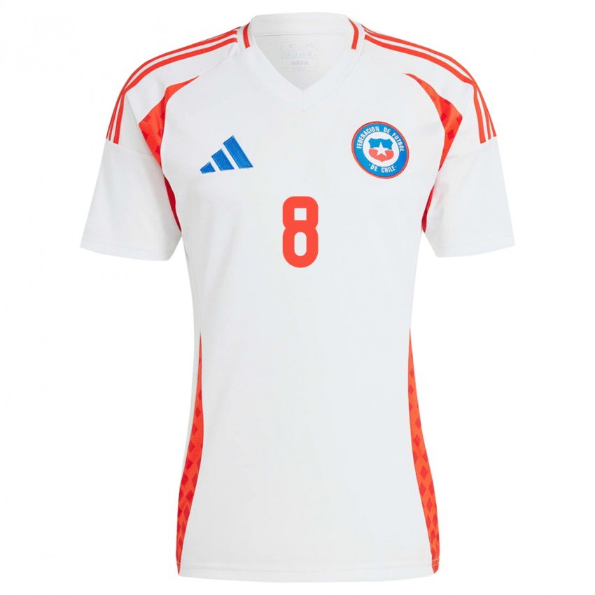 Kinder Chile Karen Araya #8 Weiß Auswärtstrikot Trikot 24-26 T-Shirt Schweiz