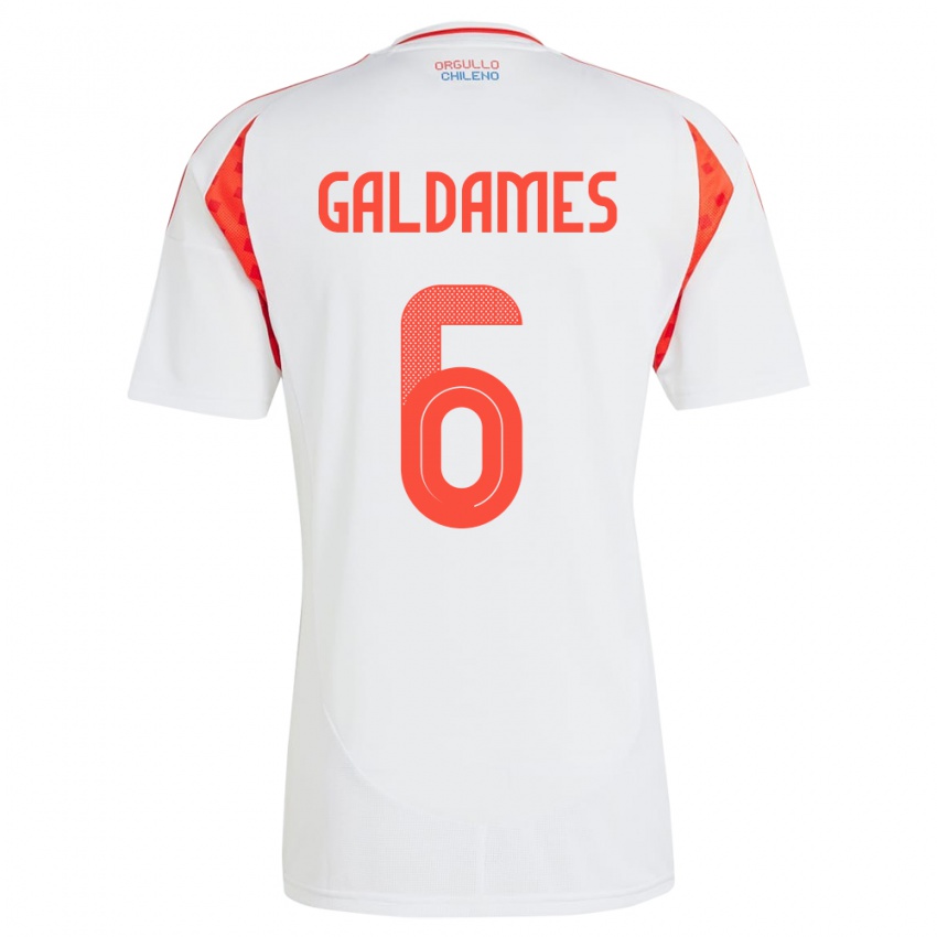 Kinder Chile Thomas Galdames #6 Weiß Auswärtstrikot Trikot 24-26 T-Shirt Schweiz