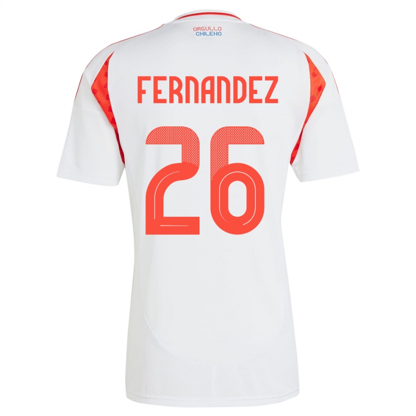 Kinder Chile Nicolás Fernández #26 Weiß Auswärtstrikot Trikot 24-26 T-Shirt Schweiz