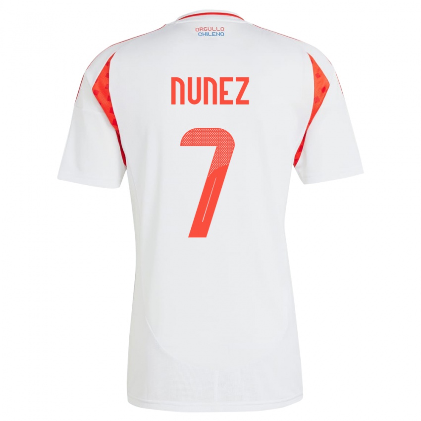 Kinder Chile Marcelino Núñez #7 Weiß Auswärtstrikot Trikot 24-26 T-Shirt Schweiz