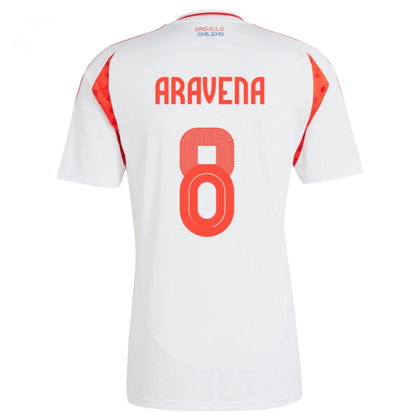 Kinder Chile Alexander Aravena #8 Weiß Auswärtstrikot Trikot 24-26 T-Shirt Schweiz