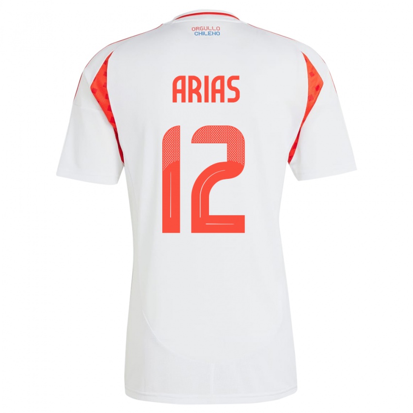 Kinder Chile Gabriel Arias #12 Weiß Auswärtstrikot Trikot 24-26 T-Shirt Schweiz