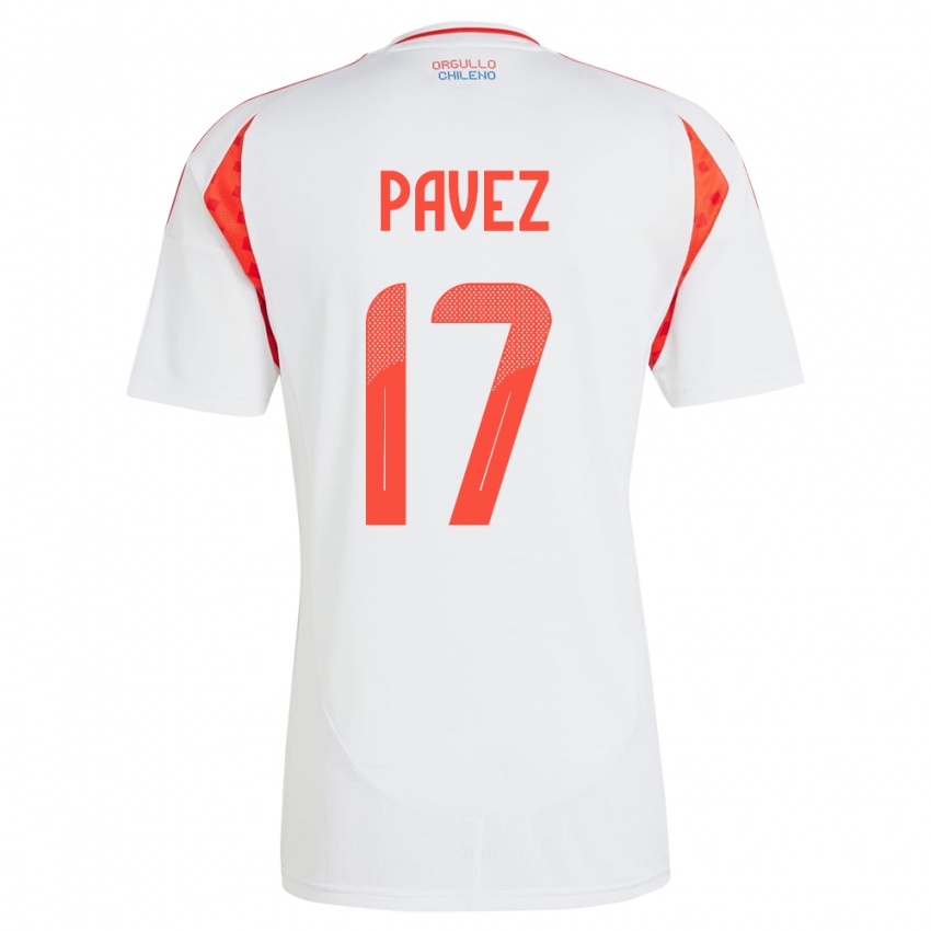 Kinder Chile Esteban Pavez #17 Weiß Auswärtstrikot Trikot 24-26 T-Shirt Schweiz