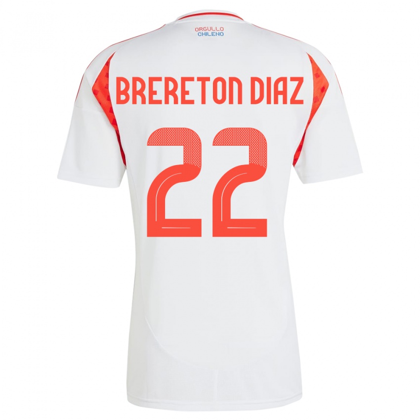 Kinder Chile Ben Brereton Díaz #22 Weiß Auswärtstrikot Trikot 24-26 T-Shirt Schweiz