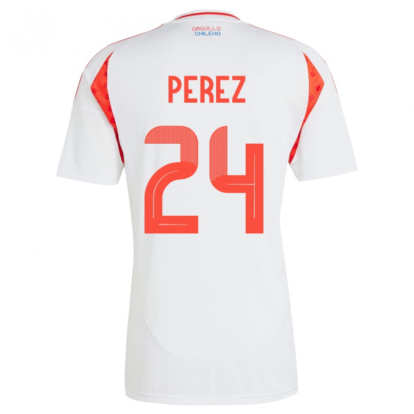 Kinder Chile César Pérez #24 Weiß Auswärtstrikot Trikot 24-26 T-Shirt Schweiz